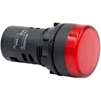 Heschen AD16-22D-S - Indicador de luz LED (22 mm- 12 VDC- 20 mA- 5 unidades)- color rojo
